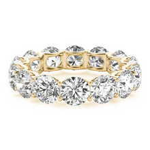 Afbeelding in Gallery-weergave laden, Briljant Rond Briljant Eternity Band in 14 Karaat Geelgoud – zijaanzicht
