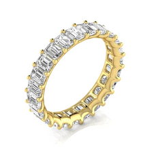 Afbeelding in Gallery-weergave laden, Smaragd Slijpvorm Diamant ring in 14 Karaat Geelgoud – hoofdaanzicht