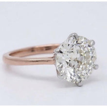 Afbeelding in Gallery-weergave laden, Ambachtelijk Diamant Solitaire Ring 2 karaat – zijaanzicht