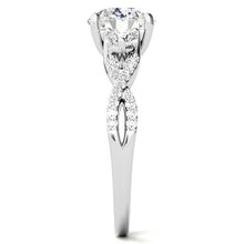 Afbeelding in Gallery-weergave laden, Fijne Diamant Solitaire Ring met Accenten – zijaanzicht