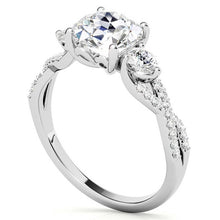 Afbeelding in Gallery-weergave laden, Fijne Diamant Solitaire Ring met Accenten – vooraanzicht