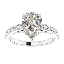 Afbeelding in Gallery-weergave laden, Old Mine Slijpvorm Diamant ring in 14K Witgoud – hoofdaanzicht