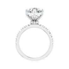 Afbeelding in Gallery-weergave laden, Diamant Solitaire Ring met Accenten 3-karaat 14K Witgoud – zijaanzicht