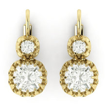 Afbeelding in Gallery-weergave laden, Leverback Drop Oorbellen Kussen Echt Diamanten