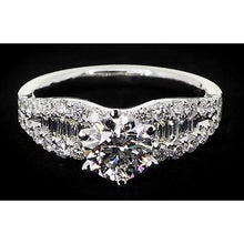 Afbeelding in Gallery-weergave laden, Lintstijl Damesring Ronde Echt Diamant 6 Tanden Set 2,75 Karaat