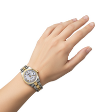 Afbeelding in Gallery-weergave laden, Lunette Witte Romeinse Wijzerplaat Datumjust Rolex Horloge roestvrij staal & Gouden Armband P2