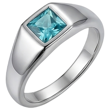 Afbeelding in Gallery-weergave laden, Luxe Neon Paraiba Mannen Ring – 1 karaat 14K Witgoud