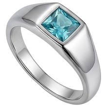 Afbeelding in Gallery-weergave laden, Luxe Neon Paraiba Mannen Ring – 1 karaat 14K Witgoud