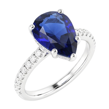 Afbeelding in Gallery-weergave laden, Luxe Royal Blue Saffier Gekleurde Steen Ring – 2 karaat 14K