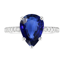 Afbeelding in Gallery-weergave laden, Luxe Royal Blue Saffier Gekleurde Steen Ring – 2 karaat 14K
