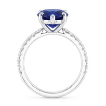 Afbeelding in Gallery-weergave laden, Luxe Royal Blue Saffier Gekleurde Steen Ring – 2 karaat 14K