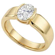 Afbeelding in Gallery-weergave laden, Mannen Solitaire Ring Ovale Diamant 1,50 Karaat Geel Gouden Sieraden