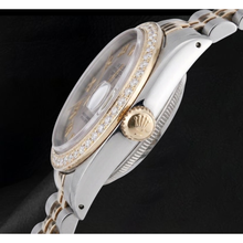 Afbeelding in Gallery-weergave laden, Rolex Datejust Tweekleurig Herenhorloge met Grijze Romeinse Wijzerplaat, Diamanten Lunette en Snelinstelling van de Datum