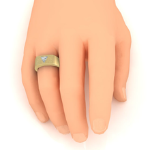 Afbeelding in Gallery-weergave laden, Mannen Echt Diamant Ring Met Trilliant