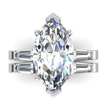 Afbeelding in Gallery-weergave laden, Markiezin Geslepen Diamant Ring Verloving Set 3,50 ct.