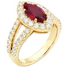 Afbeelding in Gallery-weergave laden, echte round robijn 3.25karaat ring close-up detail