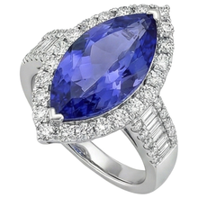 Afbeelding in Gallery-weergave laden, Marquise Tanzaniet en Natuurlijke uit de aarde gewonnen Diamant 17.25 Ct Ring Witgoud 14K