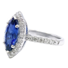 Afbeelding in Gallery-weergave laden, echte round saffier 2.60karaat ring close-up detail