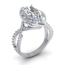 Afbeelding in Gallery-weergave laden, Marquise Halo uit de aarde gewonnen diamanten verlovingsring 5.50 karaat dames sieraden