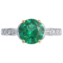 Afbeelding in Gallery-weergave laden, Designer Smaragd Sieraadsteen Ring 3 karaat – hoekaanzicht