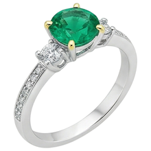 Afbeelding in Gallery-weergave laden, Designer Colombiaanse Smaragd Edelsteen Ring 2 karaat – hoekaanzicht