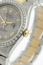 Afbeelding in Gallery-weergave laden, Middelgroot Rolex Bruin Oester Armband roestvrij staal & Goud Grijs Romeins Wijzerplaat Horloge