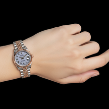 Afbeelding in Gallery-weergave laden, Middelgroot Rolex roestvrij staal 31 mm tweekleurig armbandhorloge met witte Romeinse wijzerplaat P2
