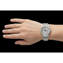 Afbeelding in Gallery-weergave laden, Middelgrote datumjust Rolex-horloge op maat gemaakte Natuurlijke echte diamant ( niet in het laboratorium gekweekt )en en wijzerplaat van roestvrij staal