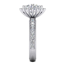 Afbeelding in Gallery-weergave laden, Mooie 5 Karaat Ronde Echt Diamanten Halo Ring in 14K Witgoud