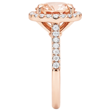 Afbeelding in Gallery-weergave laden, Morganiet en Natuurlijke echte diamanten ( niet in een laboratorium gekweekt ) ronde geslepen ring van 11,50 ct rosé goud 14k