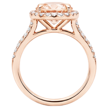 Afbeelding in Gallery-weergave laden, Morganiet en Natuurlijke echte diamanten ( niet in een laboratorium gekweekt ) ronde geslepen ring van 11,50 ct rosé goud 14k