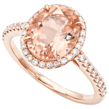 Afbeelding in Gallery-weergave laden, Morganite met Natuurlijke echte diamanten ( niet in een laboratorium gekweekt ) 27,50 karaats ring Rose goud 14K