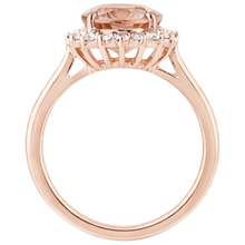 Afbeelding in Gallery-weergave laden, echte round morganiet 9.50karaat ring met diamantaccenten