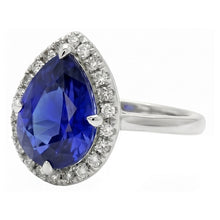 Afbeelding in Gallery-weergave laden, Gekleurde Steen Ring 14K Witgoud met Korenbloem Saffier – hoekaanzicht