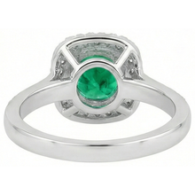 Afbeelding in Gallery-weergave laden, Smaragd Gekleurde Steen Ring 2 karaat Bicolor 14K Goud – bovenaanzicht