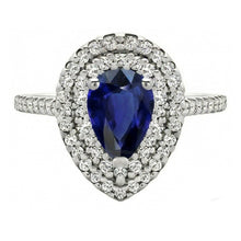 Afbeelding in Gallery-weergave laden, Royal Blue Saffier Edelsteen Ring 3,50-karaat 14 Karaat Witgoud – vooraanzicht