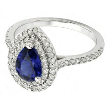 Afbeelding in Gallery-weergave laden, Briljant Royal Blue Saffier Edelsteen Ring 3,50 karaat – zijaanzicht