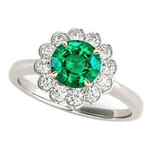 Afbeelding in Gallery-weergave laden, Smaragd Edelsteen Ring 2,50 karaat Tweekleurig 14K Goud – hoofdaanzicht