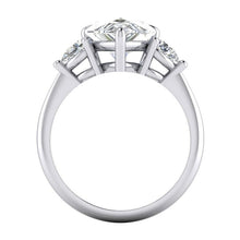 Afbeelding in Gallery-weergave laden, Natuurlijk Diamant 3 Stenen Peer Verlovingsring 3,30 ct. Wit Goud 14K