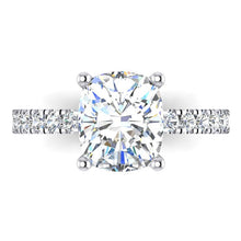 Afbeelding in Gallery-weergave laden, Natuurlijk Diamanten Ring Kussen Met Zijstenen