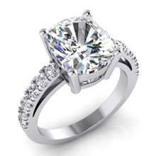 Afbeelding in Gallery-weergave laden, Natuurlijk Diamanten Ring Kussen Met Zijstenen