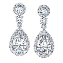 Afbeelding in Gallery-weergave laden, Natuurlijk Halo Druppel Diamanten Oorbellen 10,50 Karaat