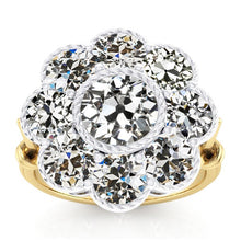 Afbeelding in Gallery-weergave laden, Natuurlijk Oude Mijnwerker Diamanten Halo Ring Rond Geslepen