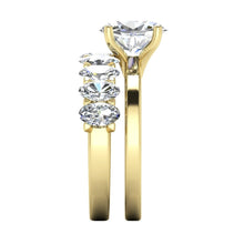 Afbeelding in Gallery-weergave laden, Natuurlijk Ovale Diamanten Ringset Voor Dames Geel Goud 14K