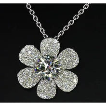 Afbeelding in Gallery-weergave laden, Natuurlijk Diamanten Hanger Bloem 3.50 Karaat Wit Goud 14K F VS1 Nieuw