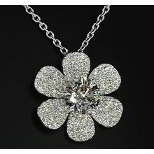 Afbeelding in Gallery-weergave laden, Natuurlijk Diamanten Hanger Bloem 3.50 Karaat Wit Goud 14K F VS1 Nieuw