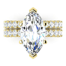 Afbeelding in Gallery-weergave laden, Natuurlijke Diamant Marquise Pave Ring En Band Set