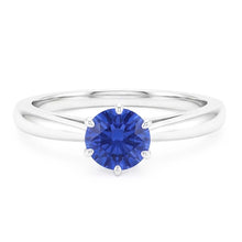 Afbeelding in Gallery-weergave laden, Natuurlijke Echte (Niet Labgekweekt) Dames Gouden Ring Blauwe Saffier Solitaire 1.50 Karaat Geknepen Schacht