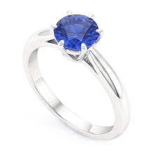 Afbeelding in Gallery-weergave laden, Natuurlijke Echte (Niet Labgekweekt) Dames Gouden Ring Blauwe Saffier Solitaire 1.50 Karaat Geknepen Schacht