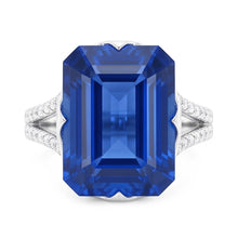 Afbeelding in Gallery-weergave laden, Natuurlijke Echte (Niet Labgekweekt) Edelsteen Ring Smaragd Blauwe Saffier Gespleten Schacht 5.50 Karaat Sieraden